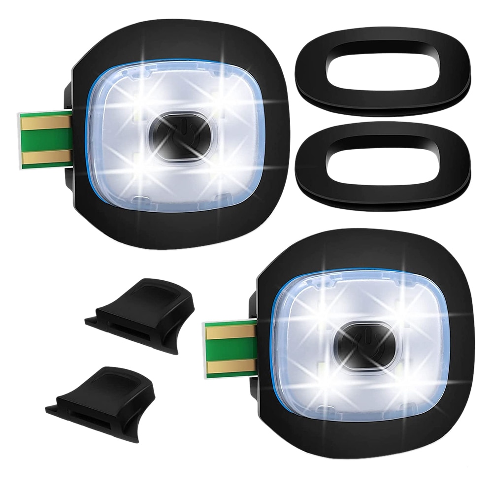 LED 비니 모자용 USB 충전식 라이트 2 개, 교체 가능 헤드램프 캡, DIY 모자 조명, 남성용 및 여성용